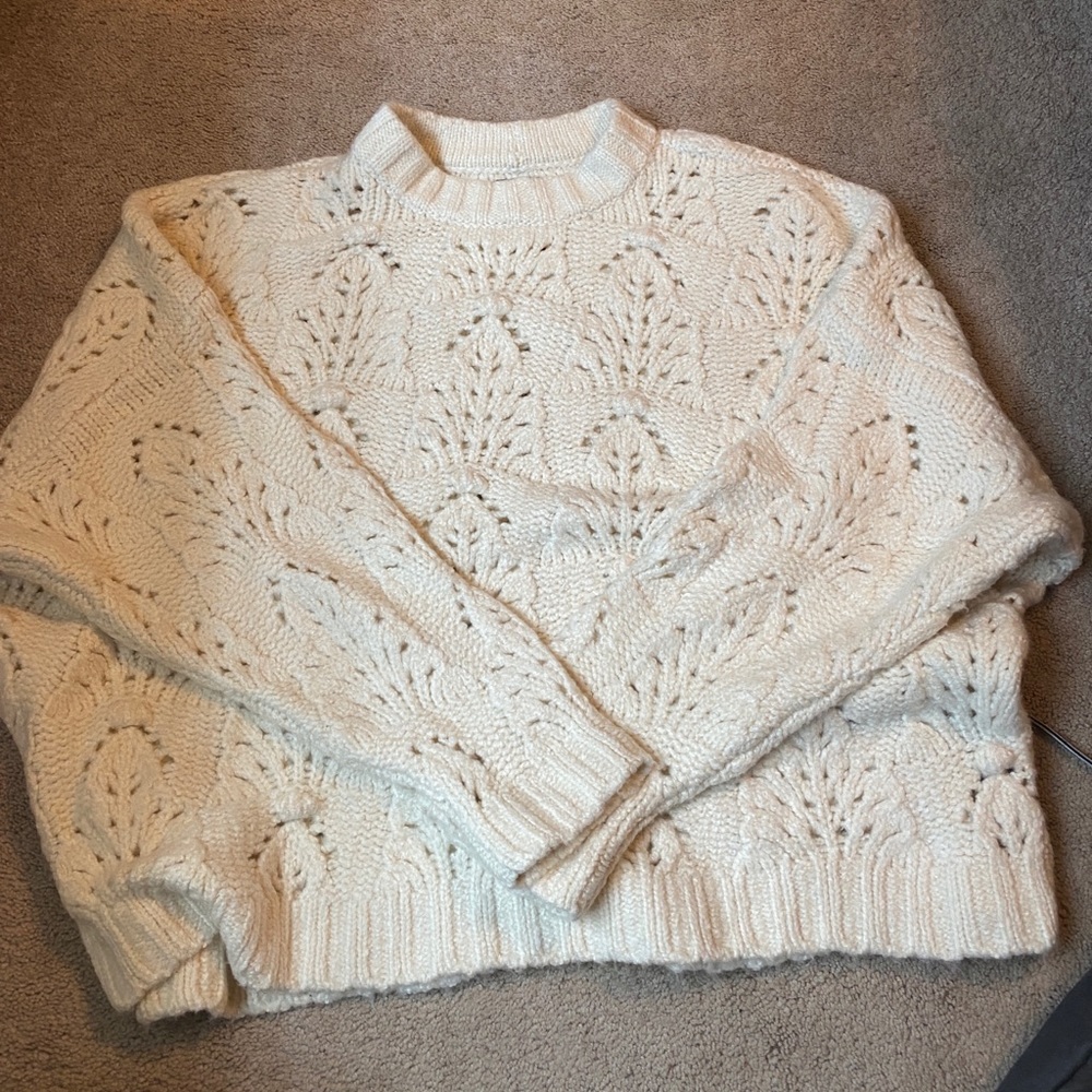 Aerie Knit White Sweater XL